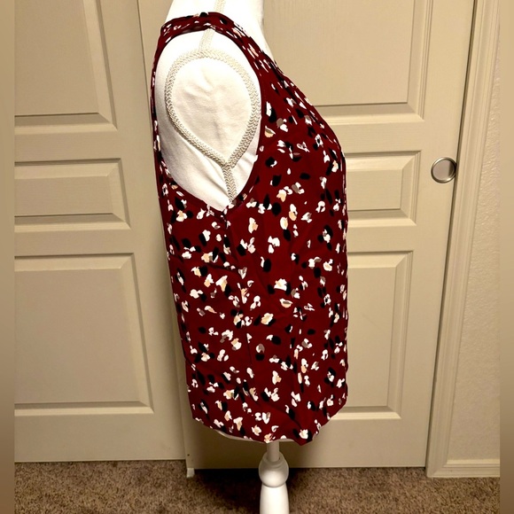 Samefar Womens Tank Top Pleated Crewneck Casual Loose Chiffon Blouses Size S NWT - Picture 6 of 8